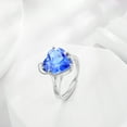 thumbnail image 6 of Juwaliy 9Ct Women Heart Ring 925 Sterling Silver Dolphin December Birthstone Tanzanite Blue Solitaire Ring Jewelry Mom Christmas Birthday Gift, 6 of 10