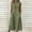 Army Green, variant on Loose Fit Linen Sleeveless V-Neck Button Front Casual Dress for Women