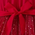 thumbnail image 6 of Tisuna Sparkling Dresses For Girls Toddler Sequin Print Long Sleeve Crew Neck Dress Elegant Cute Little Girls Festival Party Princess Mesh Dress Red Size 4-5 Years, 6 of 9