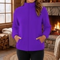 thumbnail image 2 of Annhoo Womens Fleece Full Zip Jackets Stand Collar Casual Solid Color Fall Winter Outerwear Coat with Pockets, 2 of 9