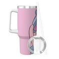 thumbnail image 2 of Piglet 40 OZ Ice Bully Cup with Handle Straw Lid, Double Wall Stainless Steel Insulated Coffee Cup Tumbler, Colorful Mug for Travel Gym Home Outdoor Activities, 2 of 8
