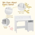 thumbnail image 2 of Bingirl Desk and Chair Set, Wooden Children Study Table with Hutch, Storage Cabinet, 2 of 5