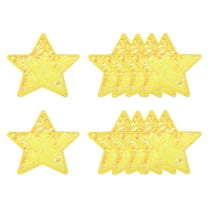 Uxcell Sequin Star Iron on Patches, Embroidery Sequin Patches for Clothing Repair Backpack Shoes Decoration Yellow 2.6 in