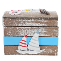 Hemobllo Wood Treasure Chest Wooden Treasure Chest For Decorative Use And Beach Style Decor 1Pcs