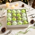 thumbnail image 4 of WWC Christmas Ball Ornament Set, 16 pcs Soft Satin Brushed Christmas Balls with Glitter Beaded, Christmas Tree Decorations for Xmas Party, Green, 4 of 6