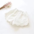 thumbnail image 4 of Girls Eyelet Lace Shorts Elastic Waist Scallop Hem Lightweight Casual Shorts for Summer Beach Vacation Daily Wear & Family Gathering Outfits White 110, 4 of 5