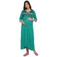thumbnail image 1 of Moomaya Womens Maternity Embroidered Maxi Dress With Button Placket Clothing, 1 of 1