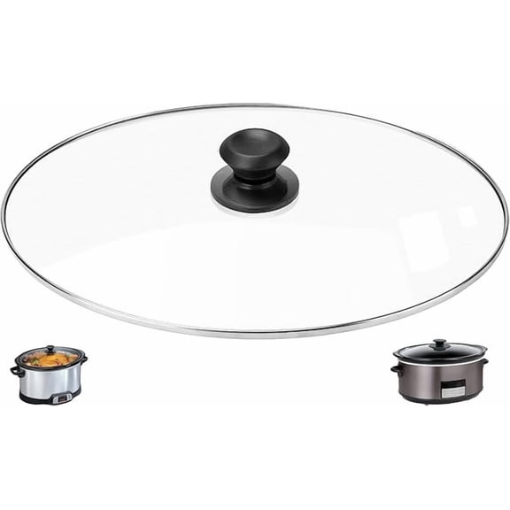 Oval Glass Lid Replacement Compatible with Crock Pot 8 Quart Slow Cooker SCCPVFC800 (8 QUART), Compatible with Hamilton Beach and most oval 8 qt slow cooker