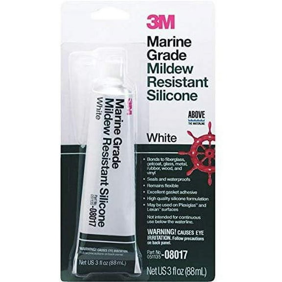 3M Sealant Mildew Resistant Non-Sagging Silicone Rubber - 3 Oz, White