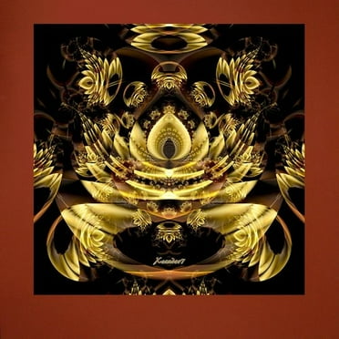 Wallhogs Xzendor7 Golden Fractal Fantasy Wall Mural
