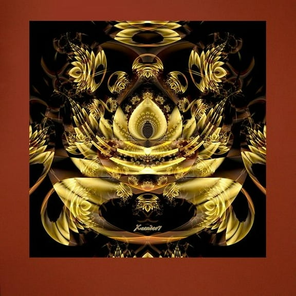 Wallhogs Xzendor7 Golden Fractal Fantasy Wall Mural