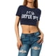 thumbnail image 2 of VISgogo Mujeres Casual Crop Tops, Adultos Letra y Corazón y Estampado de Flores Camiseta de Manga Corta Cuello Redondo VISgogo moda, 2 of 9