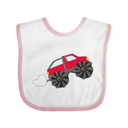 

Inktastic Red Monster Truck action Gift Baby Boy or Baby Girl Bib