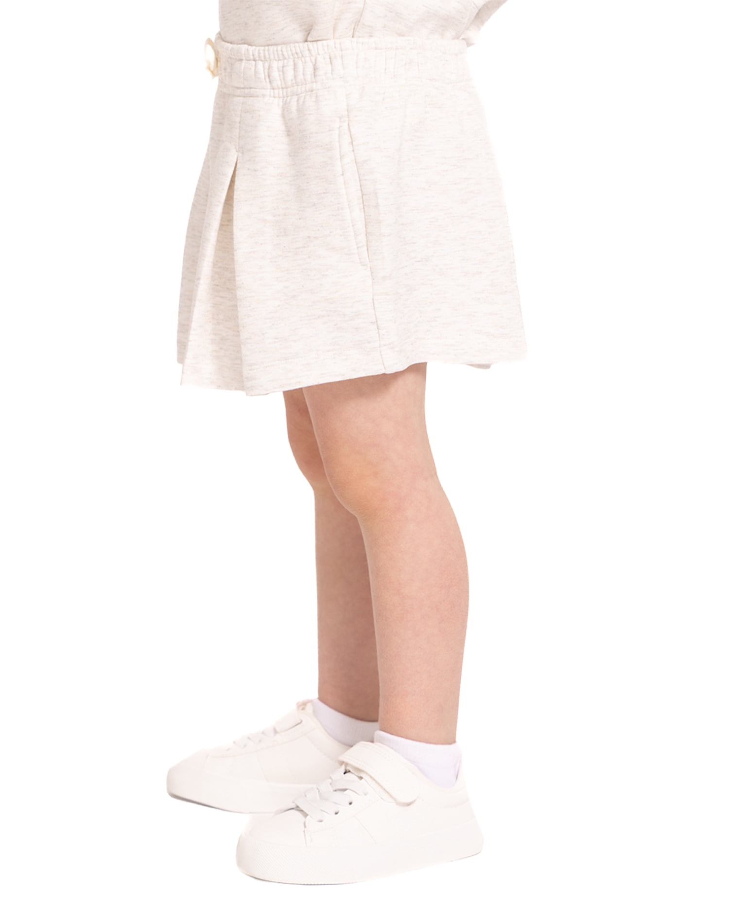 Wonder Nation Toddler Girls Athletic Pleated Shorts with Bow, Sizes 12M-5T
