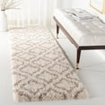 thumbnail image 2 of SAFAVIEH Hudson Louise Plush Geometric Shag Runner Rug, Ivory/Beige, 2'3" x 12', 2 of 6
