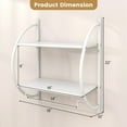 thumbnail image 3 of Costway Wall Mounted Bathroom Shelf with 2 Tier Bathroom Towel Rack 2 Towel Bars for Hotel White, 3 of 10