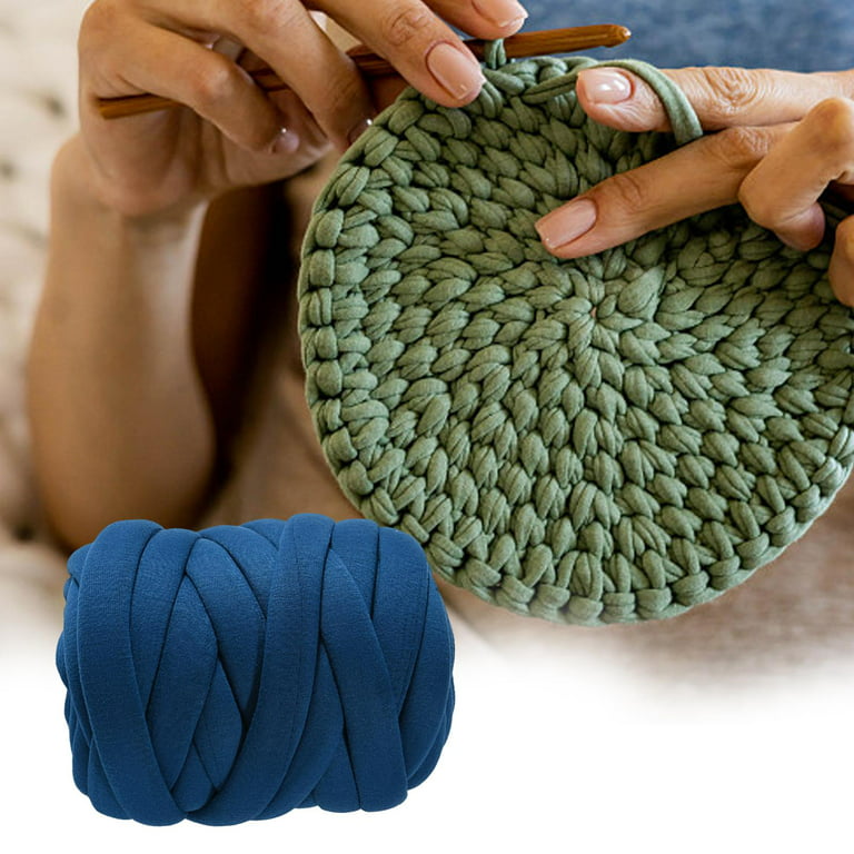 Thick Chunky Yarn Hand Knit Yarn DIY Weight Yarn for Macrame Rug Making  Hats blue