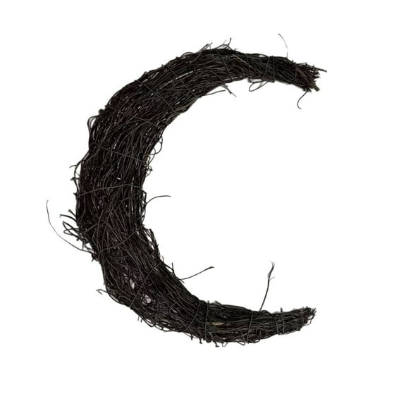 35cm Moon Rattan Wreath Frame for Crafting and Projects - Branch Hanging Ornament for Christmas, Holiday, and Home Decoration