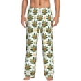 thumbnail image 2 of Picia Sloth Sitting Tropical Leaves Mens Soft Woven Cotton Elastic Waistband Sleep Pajama Pant Lounge Sleep Pant With Pockets And Drawstring-X-Large, 2 of 9