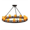thumbnail image 7 of Meyda Tiffany 157813 Barbury 12 Light 36" Wide Pillar Candle Style Chandelier - Black, 7 of 7