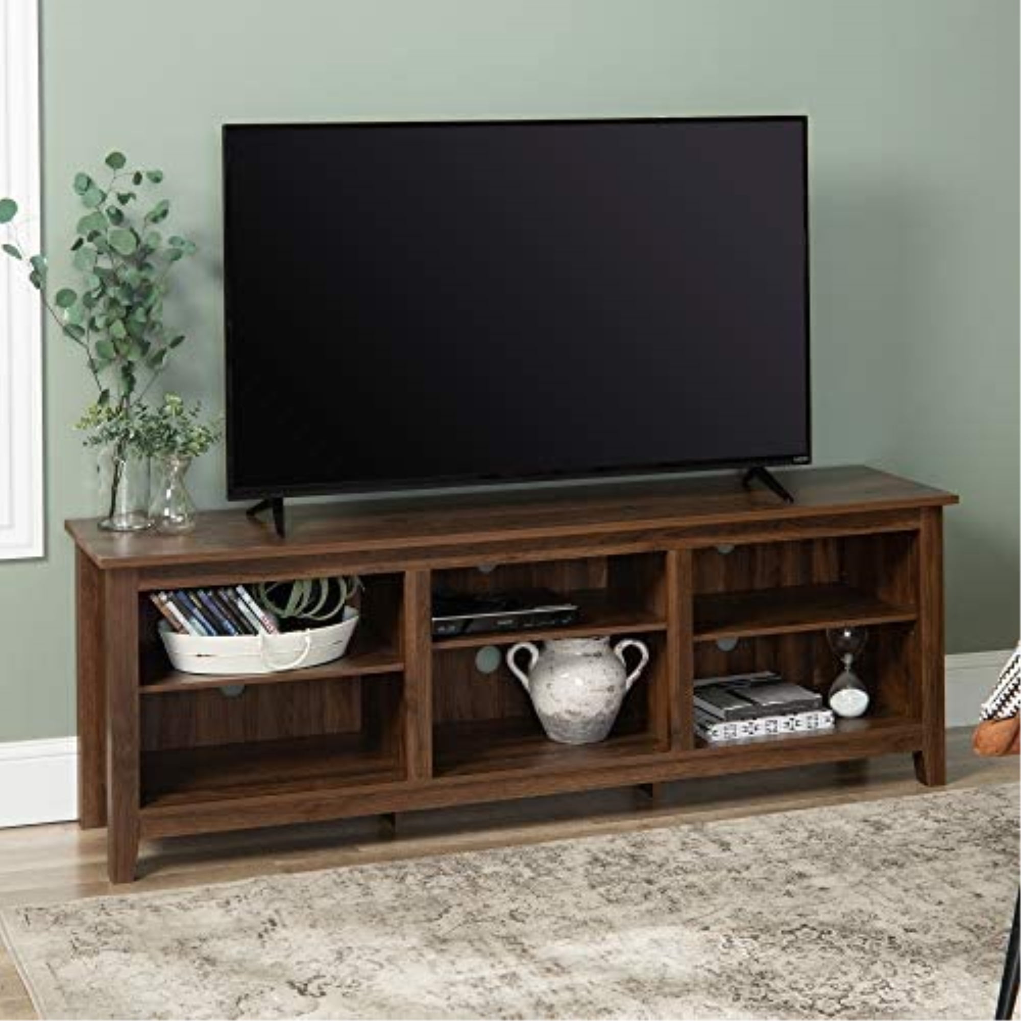 Rustic dark wood tv stand discount