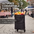 thumbnail image 4 of 2-in-1 Foldable Shopping Cart, Rolling Shopping Bag with Wheels, 23L | Collapsible Wheeled Tote, Compact Grocery Wagon, Parcel Pickup, Laundry Transport, Apartment Errands, Travel Storage, Black, 4 of 5
