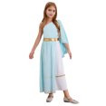 thumbnail image 1 of TTAO Robe Princesse Grecque pour Filles, Robe Longue Maxi Épaule Unique, Bleu Clair 14, 1 of 7