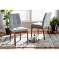 thumbnail image 1 of Wholesale Interiors RDC714-Light Grey-Walnut-DC Baxton Studio Tara Mid-Century Modern Transitional Light Grey Fabric Upholstered & Walnut Brown Finished Wood 2 Piece Dining Chair Set, 1 of 1