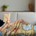 thumbnail image 3 of Island Map Soft Flannel Fleece Throw Blanket, Treasure of Tropical Beach Chest Key World Theme Print, Cozy Plush for Indoor and Outdoor Use, 50" x 60", Cream Pink Blue, by Ambesonne, 3 of 5