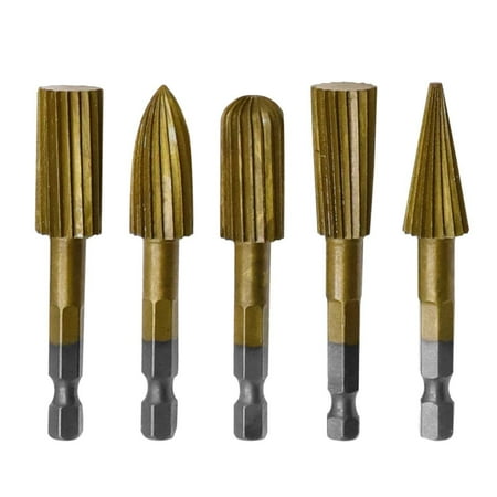 

Wuljfeng Drill Bit Heavy Duty File Grinding Tools Set Carbide File for Metal Wood Carving Engraving Polishing Drilling (Gold )
