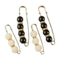 thumbnail image 4 of 4 Pieces Women Pearl Brooch DIY Crafts Waistband Decor Adjust Clip Clasps Tightening Waist Safety Pins for Shirt Shawl Dress B, 4 of 8
