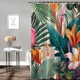 thumbnail image 2 of Orinice Tropical Leaf Shower Curtain, Palm Shower Curtain, Colourful Leaves Shower Curtain Set Waterproof Bath Curtain Spring Summer Bathroom Decor with 12 Hooks,  36x72, 2 of 7