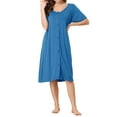 thumbnail image 2 of INSPIRE CHIC Women's Mother's Day Nightgown Button Down Soft Modal Short Sleeve Pajama Sleepshirts XL Blues, 2 of 6