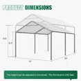 thumbnail image 4 of Sunmthink 10x20FT Heavy Duty Carport,Portable Carport with Height Adjustable & Waterproof UV Resistant&Galvanized Steel Frame, Outdoor Car Canopy Shelter for Vehicle, Truck, Boat, White, 4 of 9