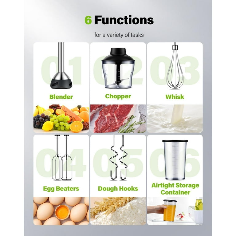 Shardor 1000W 6-in-1 Immersion Blender with 20 Speeds photo 2