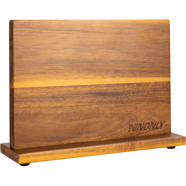 Ninonly Wood Magnetic Knife Block Kitchen Magnetic Knife Holder Rack for Storage Kitchen Knife Wooden Magnetic Knives Stand with Double Sided Capacity to Organizer Knives (12 Inch)