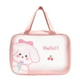 thumbnail image 1 of Bolsa de viaje transparente con diseño de cachorro de cereza, impermeable, de PVC, translúcida y esmerilada, para artículos de aseo, 31 x 10 x 20 cm., 1 of 5