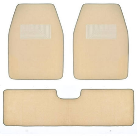 BDK Carpeted Floor Mats 3-Piece Full Set for Car SUV, Van and Truck