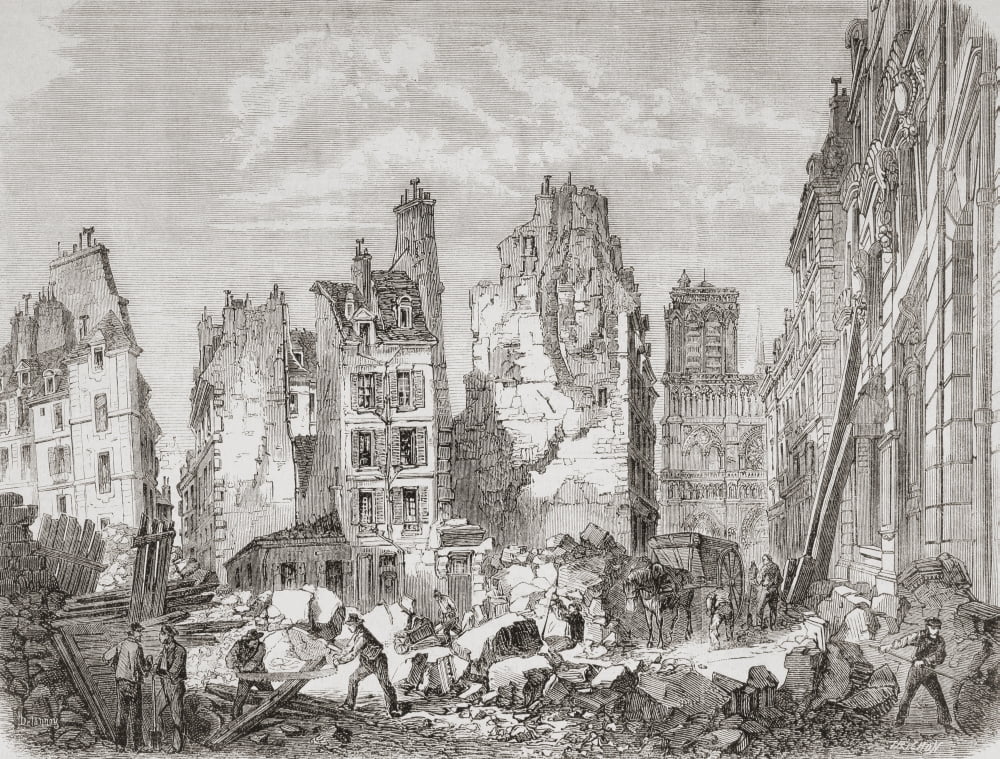 Demolition Work In Paris France To Make Way For The Construction Of Lhotel Dieu In 1865 Under The Haussmanns Renovation Of Paris Aka The Haussmann Plan From Lunivers Illustre Published 1866 Canvas Art