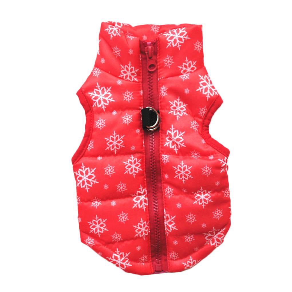 Winter Pet Dog Printed Jacket Winter Autumn Puppy Harness D Ring Coat ...