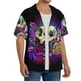 thumbnail image 4 of Fotbe Mushrooms and Skull print Short Sleeve Button Down Shirts for Men Casual Summer Beach Wrinkle Free Shirt-Medium, 4 of 7
