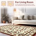thumbnail image 2 of Flatwoven High Traffic Area Rug, Vintage Floral Bow and Leaf with Subtle Poppy Details, Non Slip, Stain Resistant, Washable Area Rugs for Living Room, Bedroom(Beige, 4X6), 2 of 8