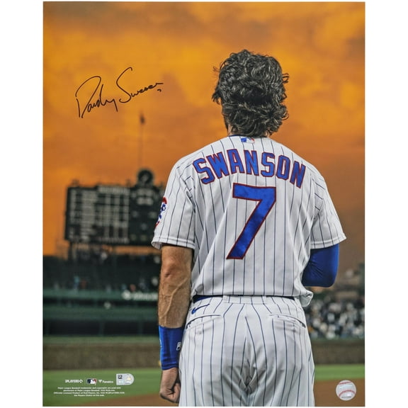Dansby Swanson Chicago Cubs Autographed 16" x 20" Standing Under Sunset Photograph - Fanatics Authentic Certified