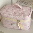 thumbnail image 6 of Yibooy Quilted Makeup Bag Portable Cosmetic Pouch Cotton for Women Girls (Style 1), 6 of 9