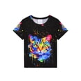 thumbnail image 2 of WIBACKER 2-Piece Summer Pajamas for Kids Boys Cat Short Sleeves Tee and Shorts Toddler Cool PJs Set Size 3-12Y, 2 of 14