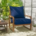 thumbnail image 6 of Snubbull Outdoor Deep Seat Cushion Set 24 X 24 X 6.5 Inch Splash-Proof & Fadeness Patio Furniture Cushions，Removable Outdoor Couch Cushions with Hidden Zipper & Adjustment Staps，Blue, 6 of 8