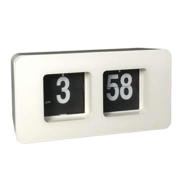 Cateissary Flip Down Clock Desk Auto Digital Sweep Silent Ticking Black Clocks Non Wall Decoración del hogar