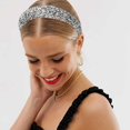 thumbnail image 6 of Rhinestone Bling Headband - Velvet, Padded & Non- - for Women, Girls, Parties & Festivals, 6 of 6