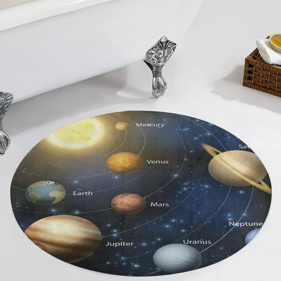 Solar System Round Carpet Circle Rug Outdoor Patio Area Rug Washable Large Area Rugs Hallway Room Decor Fitness Mats