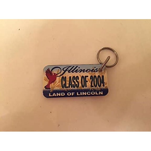 Illinois Land of Lincoln Class Of 2004 Name Keychain Key Holder Key Ring New